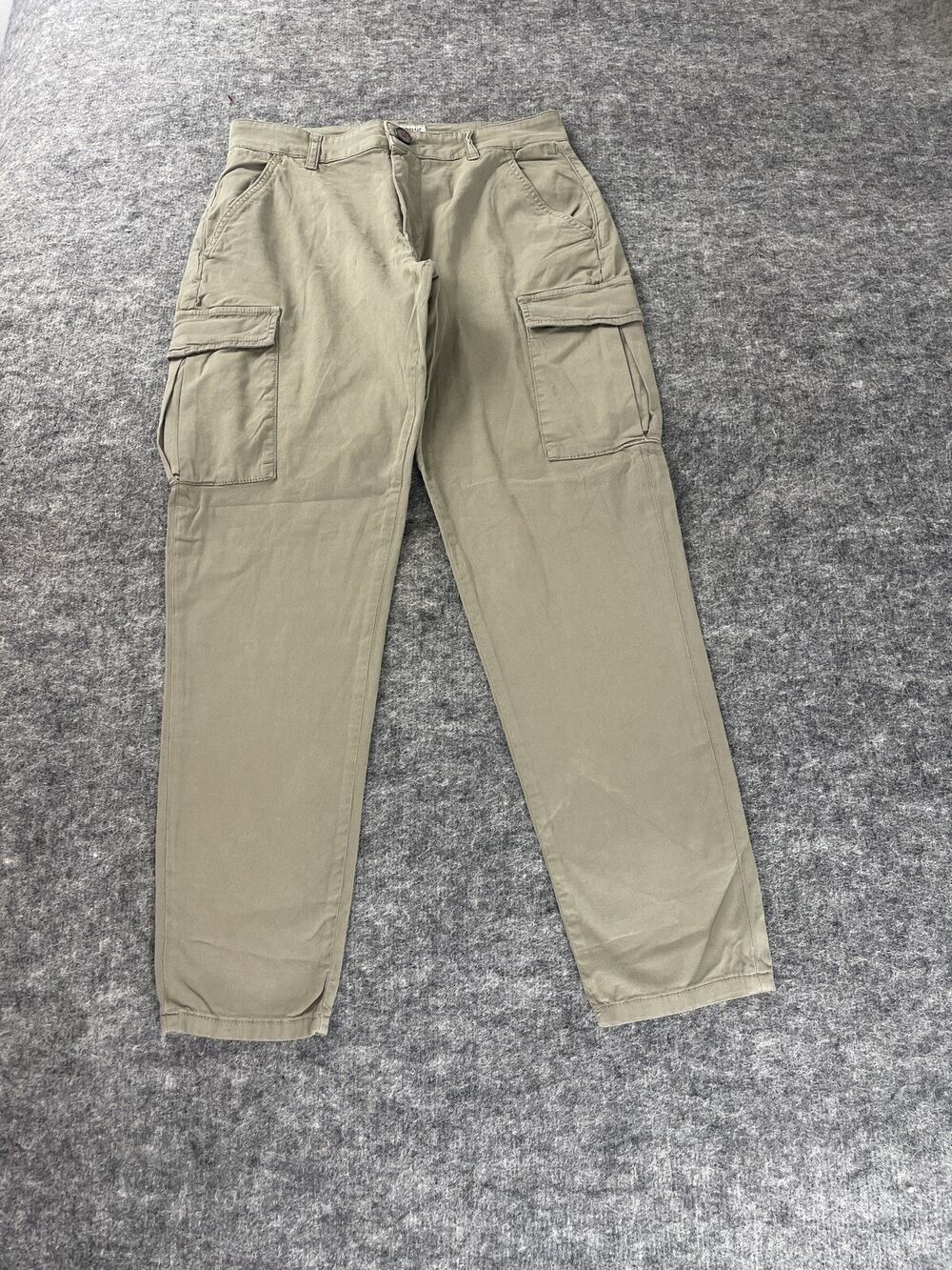 FRED MELLO Cargo Pants Mens 28x27 Khaki Green Flat Front New A13